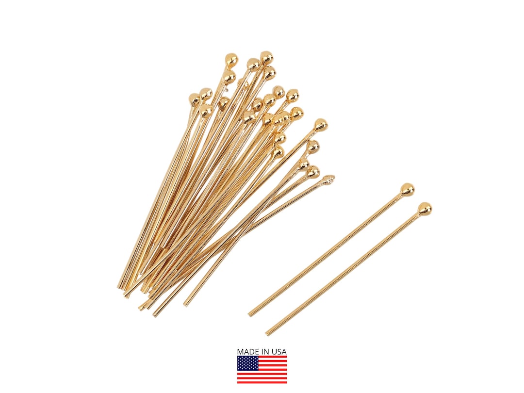 Pin 22 10 Pcs 14K Gold Filled Ball Head Pins, 22 Gauge, 1 Inch (GF4003321) - Etsy