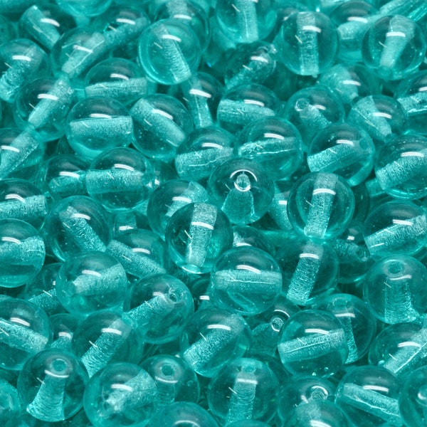 21 Pcs 6mm Czech Round Druck Glass Beads -Crystal Teal(CH6106118)