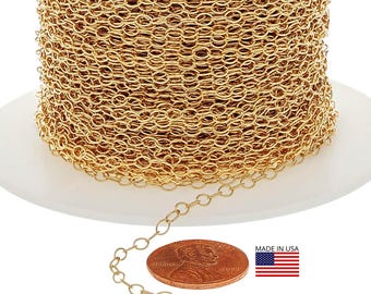 3x4 mm 14K Gold Filled Cable Chain Bulk (GF1808) Price Per Foot