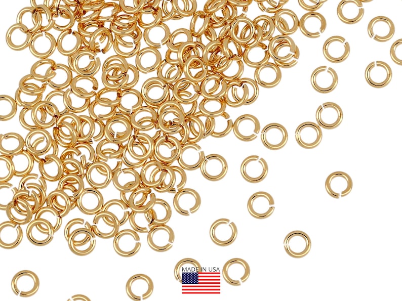 14K Gold Filled Open Jump Rings 22 Gauge 3mm - 20Pcs image 1