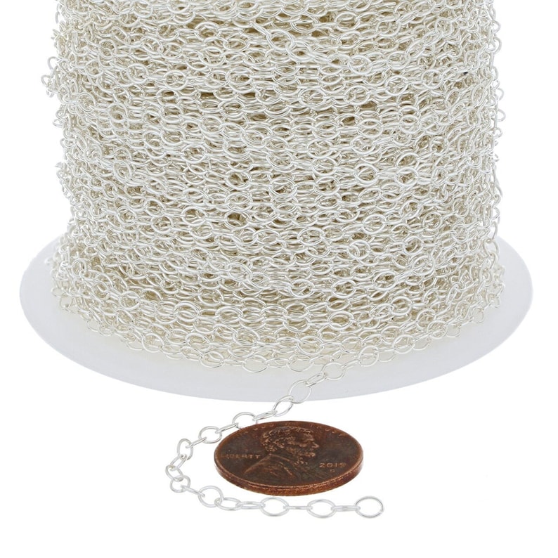 3 x 4 mm mellanstor kabelkedja i sterlingsilver (SS1808) Pris per fot bild 5