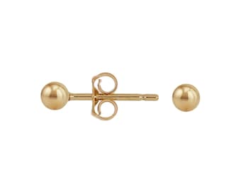 Postes de bola rellenos de oro de 14 k de 3 mm - 1 par (GF4001605)
