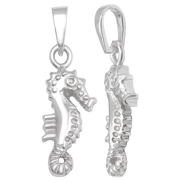 1 Pc 7x19.5 mm Sterling Silver Sea Horse Pendant (SSP100260)