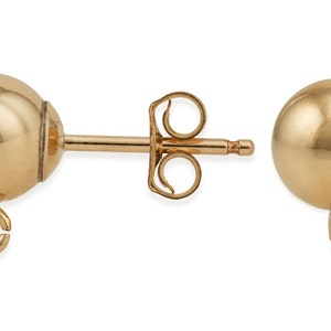 1 Pair 3 mm Ball 14K Gold Filled Earring Posts Open Ring Attached (GF4001601)