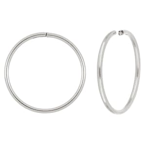 1 Pair 15mm Sterling Silver Sleeper Hoop Earrings(SS4001470)