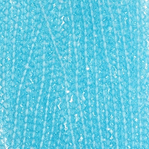 4mm Rondelle Faceted Glass Beads - Sky Blue(GLR400146)
