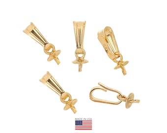 Pendientes rellenos de oro de 14 quilates con clavija y copa (2 unidades)