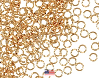 14K Gold Filled Open Jump Rings 3.5mm 22 Gauge 20 Pcs (GF22GOJR35)