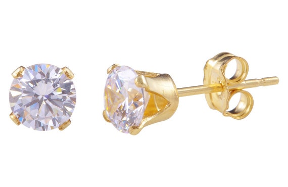 14k Gold-filled Clear Cubic Zirconia Post Stud Earrings 5mm 14k Gold-filled Clear Cubic Zirconia Post Stud Earrings 5mm