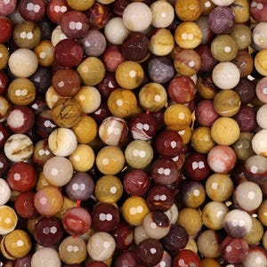 15 IN Strand 8 mm Mookaite Round Faceted Gemstone Beads (MKT100110)