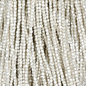 8 Inch Strand 2.2x2.6MM Faceted Silver Colored Beads(BMS520302)