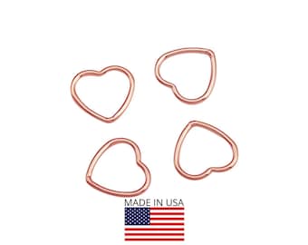 14K Rose Gold Filled 10 mm Heart Wire Charm - 2 Pcs (RGFP100104)