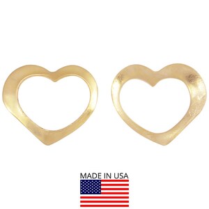 2 Pc Bag of 8.5x7.4 mm 14K Gold Filled Heart Charms  (GFP1365)