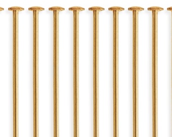 10 Pcs 24 Gauge 1 Inch 14K Gold Filled Head Pin (GF24G10H10)