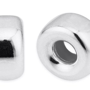 2 Pcs 8.3x4.5 mm Sterling Silver Rondelle Donut Spacer Beads (SS5205004)