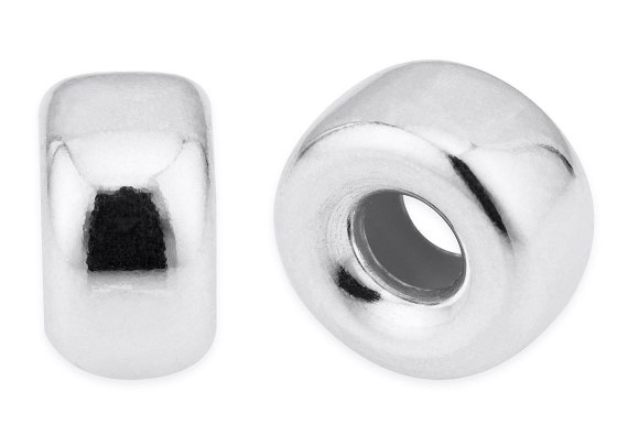 2個セット♡MAYU 10mm sphere pierce (silver) 2 Pcs 8.3x4.5 Mm Sterling Silver Rondelle Donut Spacer Beads