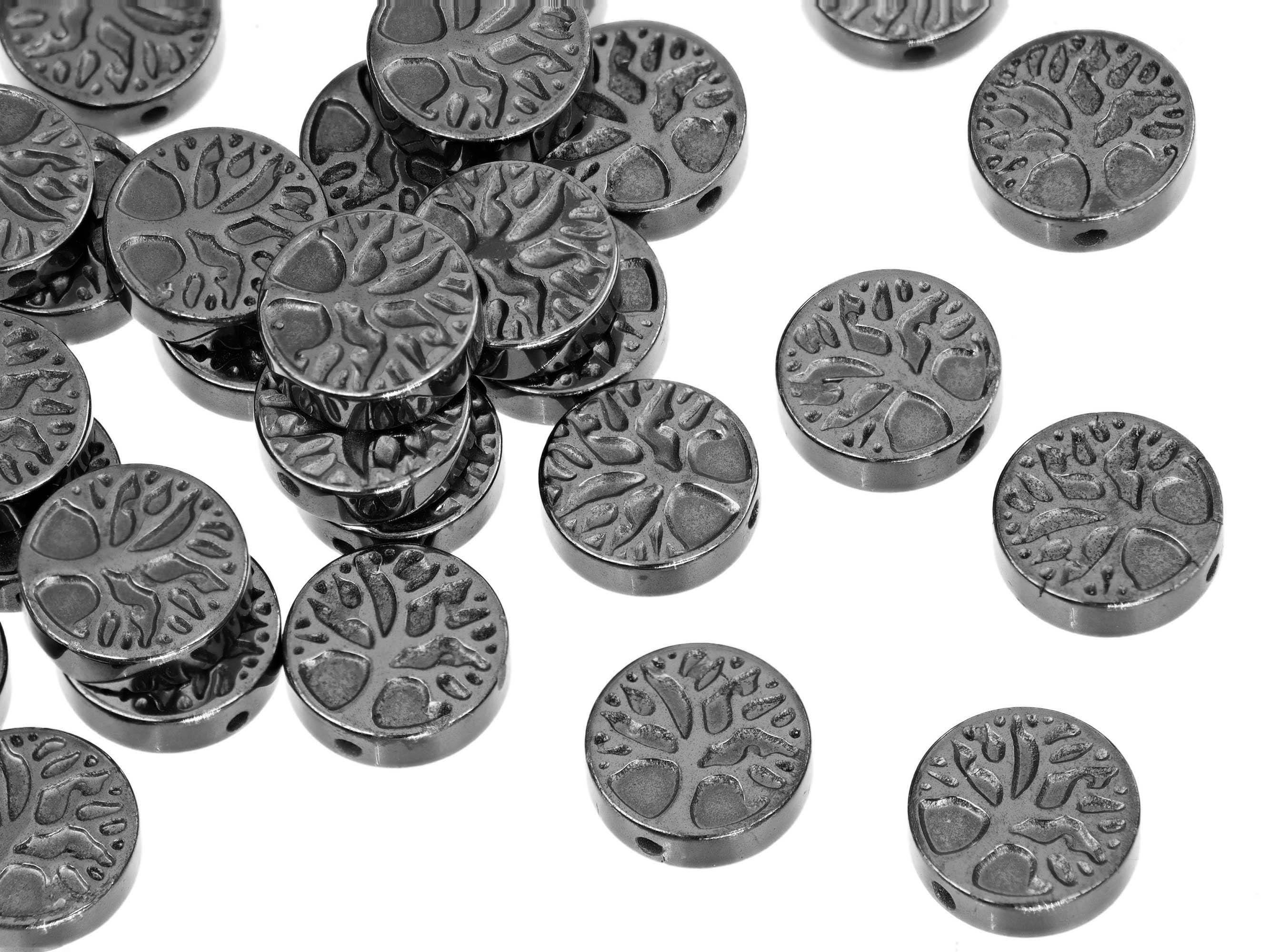 Hematite Celtic Tree of Life Beads 10mm - Black Color (HEM100145)