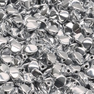26 Pcs 5mm Pinch Pressed Czech Glass Beads -Metallic Silver(CH9004101)