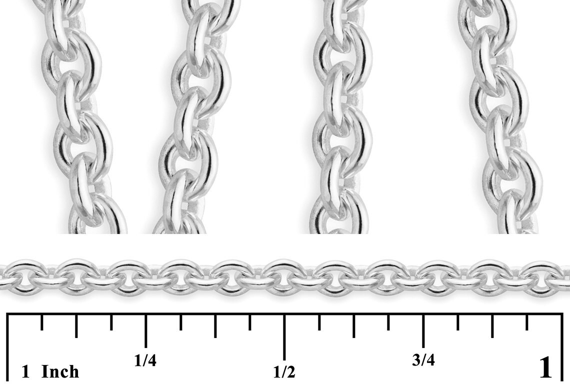 1 FT 2.1X2.4 Mm Sterling Silver Filled Bulk Chain 24 Gauge Etsy