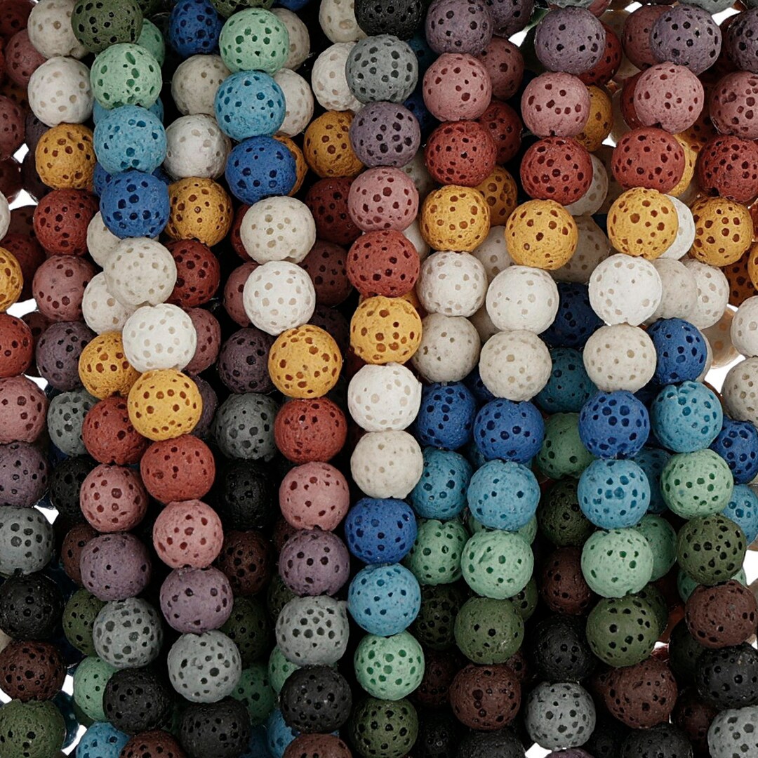15 in Strand of 6MM Dyed Lava Rock Round Beads Multicolor(lv100612) - Etsy