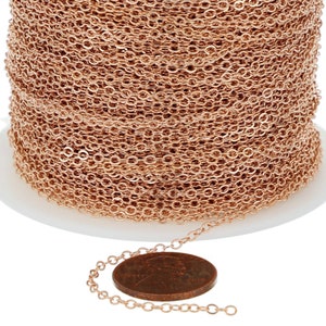 1 Foot of 2.6x1.9 mm 14K Rose Gold Filled Flat Cable Chain (RGF1618F)