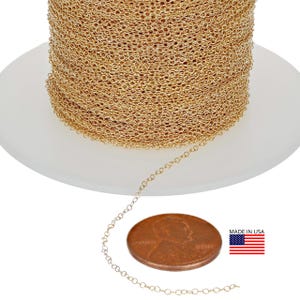 Cadena de eslabones chapada en oro de 14 quilates (1,1 x 1,3 mm) (GF1025) Precio por pie imagen 1