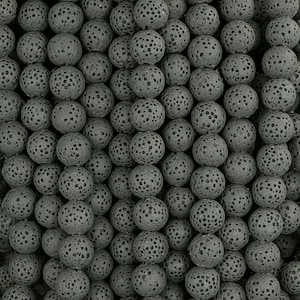 15 In Strand of 8MM Dyed Lava Rock Round Beads Gray(LV100803)