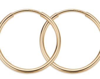 1 Pair, 2 Pcs 12 mm 14K Gold Filled Hoop Earrings (GF4003800)