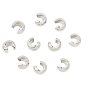 20 Pcs 3 mm Silver Crimp Covers (SS4002130)