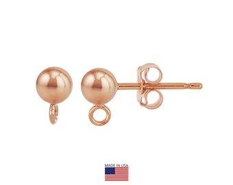 4 mm 14K Rose Gold Filled Ball Earrings (RGF4001414) Priced Per Pair
