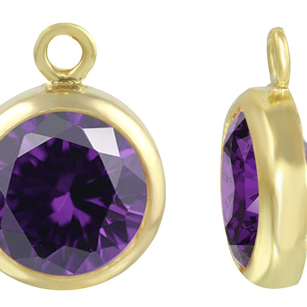 1 Pair Bag of 3 mm 14K Gold Filled Purple CZ Drops (GF4003084)