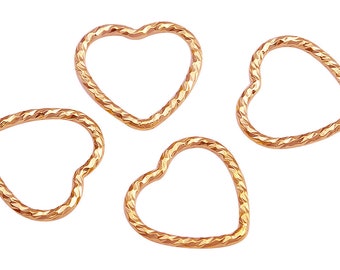 2 Pc Bag of 15.5 Mm 14K Gold Filled Sparkle Wire Heart Charm 2 Pc Bag of 15.5 Mm 14K Gold Filled Sparkle Wire Heart Charm