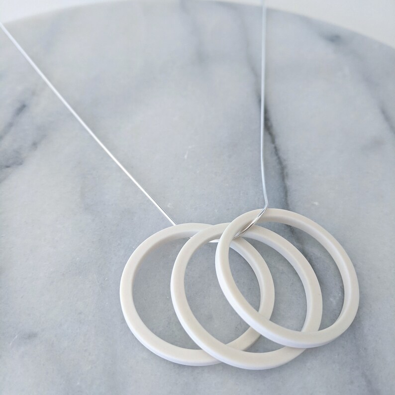 classic porcelain necklace / porcelain gifts / mothers day jewelry / sterling silver snake chain / gift for her / Elisabeth Barry Ceramics image 1