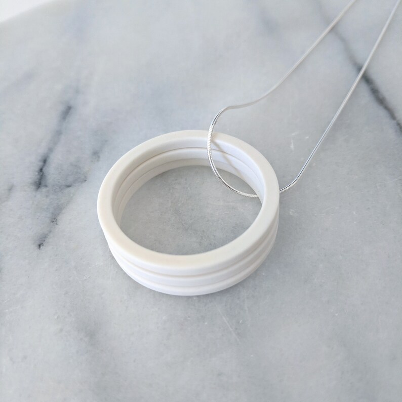 classic porcelain necklace / porcelain gifts / mothers day jewelry / sterling silver snake chain / gift for her / Elisabeth Barry Ceramics image 4