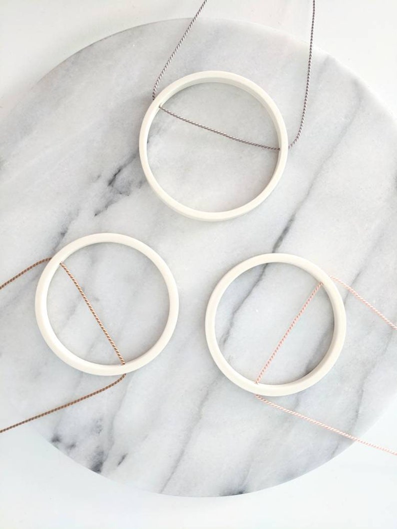 simple circle silk necklace / geometric jewellery / minimalist jewelry / porcelain or silk wedding anniversary gift image 5
