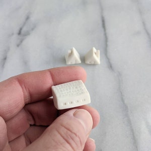 porcelain miniature ceramic houses set of 3 mini houses fine art ceramics tiny gift image 5