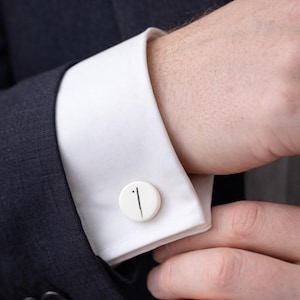 Porcelain cufflinks / ceramic cufflinks / fathers day gift / handmade cufflinks / gift for him / 18th wedding anniversary gift