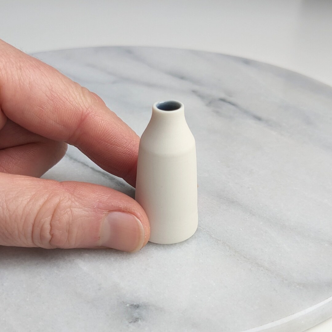 Miniature Blue and White Porcelain Bud Vase Tiny Wheel Thrown Pottery ...