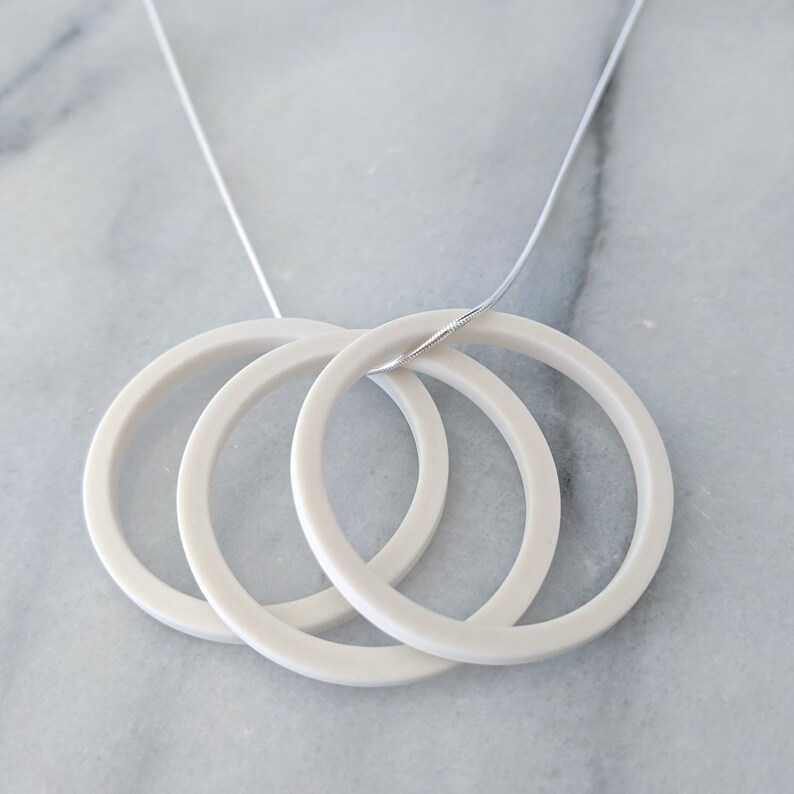 classic porcelain necklace / porcelain gifts / mothers day jewelry / sterling silver snake chain / gift for her / Elisabeth Barry Ceramics image 3