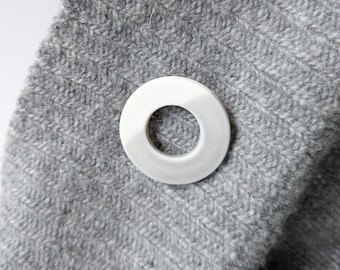 porcelain brooch / ceramic brooch / shawl pin / minimalist brooch / 9th, 18th, 20th wedding anniversary gift