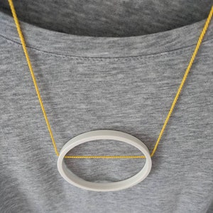 simple circle silk necklace / geometric jewellery / minimalist jewelry / porcelain or silk wedding anniversary gift image 8