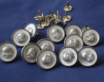Skull Tack Buttons - One Dozen