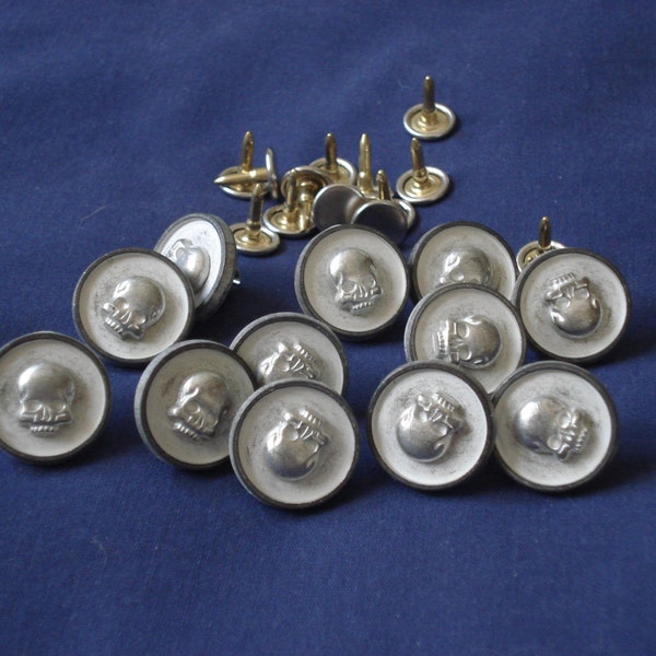 Skull Tack Buttons - One Dozen