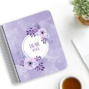 2024 Weekly Planner - Daily Planner - Monthly Planner - Lilah Lilac Floral Watercolour - 12 Months - Whistle and Birch 2023/24 Planner