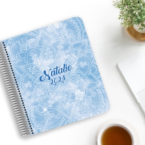 2024 Weekly Planner - Daily Planner - Monthly - Natalie Blue Watercolour Mandala- 12 Months - Whistle and Birch 2023/24 Financial Planner