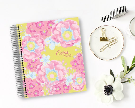 2021 Weekly Planner Cora Flower Collage 12 Months Etsy carte cora calendrier 2021