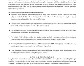 Formulario de consentimiento para Botox y rellenos dérmicos