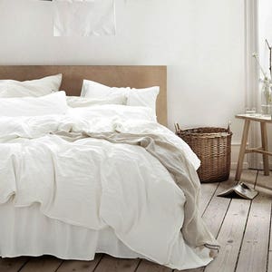 white duvet cover, white comforter, white linen duvet cover, linen duvet cover queen, King linen duvet, Perfection!!
