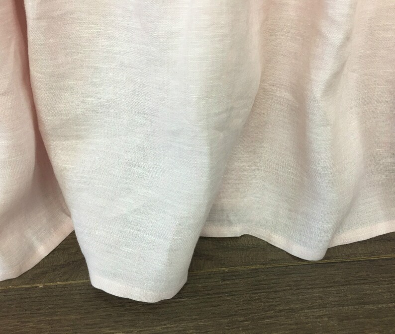 Blush Pink Linen Bed Skirt Light Pink Linen Dust Ruffles Etsy