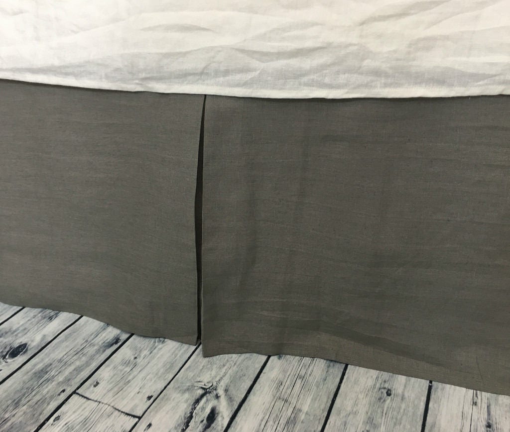 Medium Grey Tailored Pleats Bed Skirt grey box pleated bed | Etsy